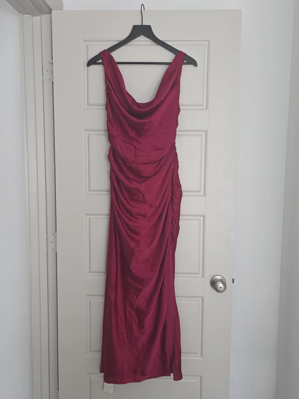 Abercrombie & Fitch Draped Cowl Neck Maxi Dress - Deep Magenta